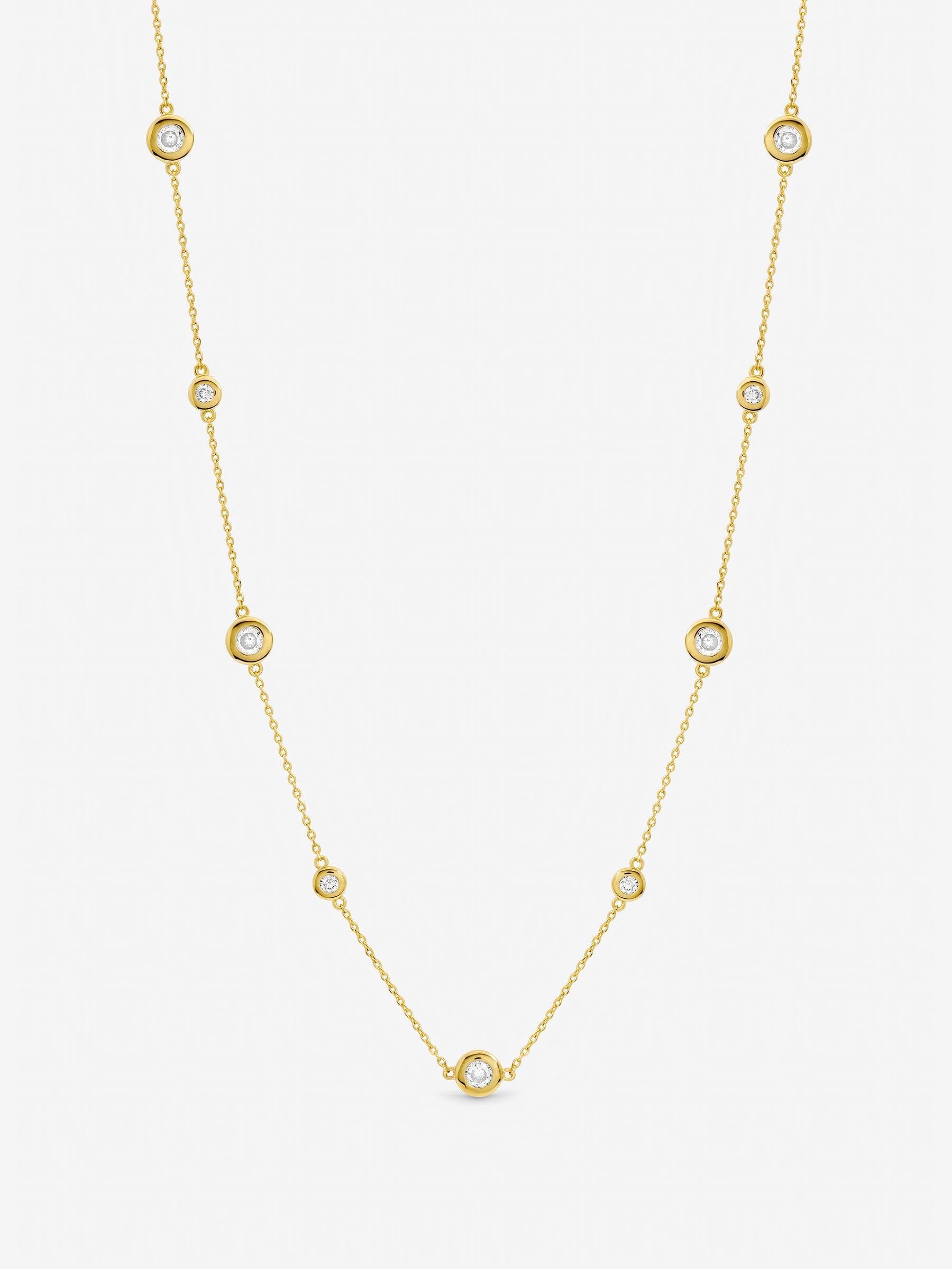 Jon Richard gold tone cubic zirconia bezel necklace, UK version