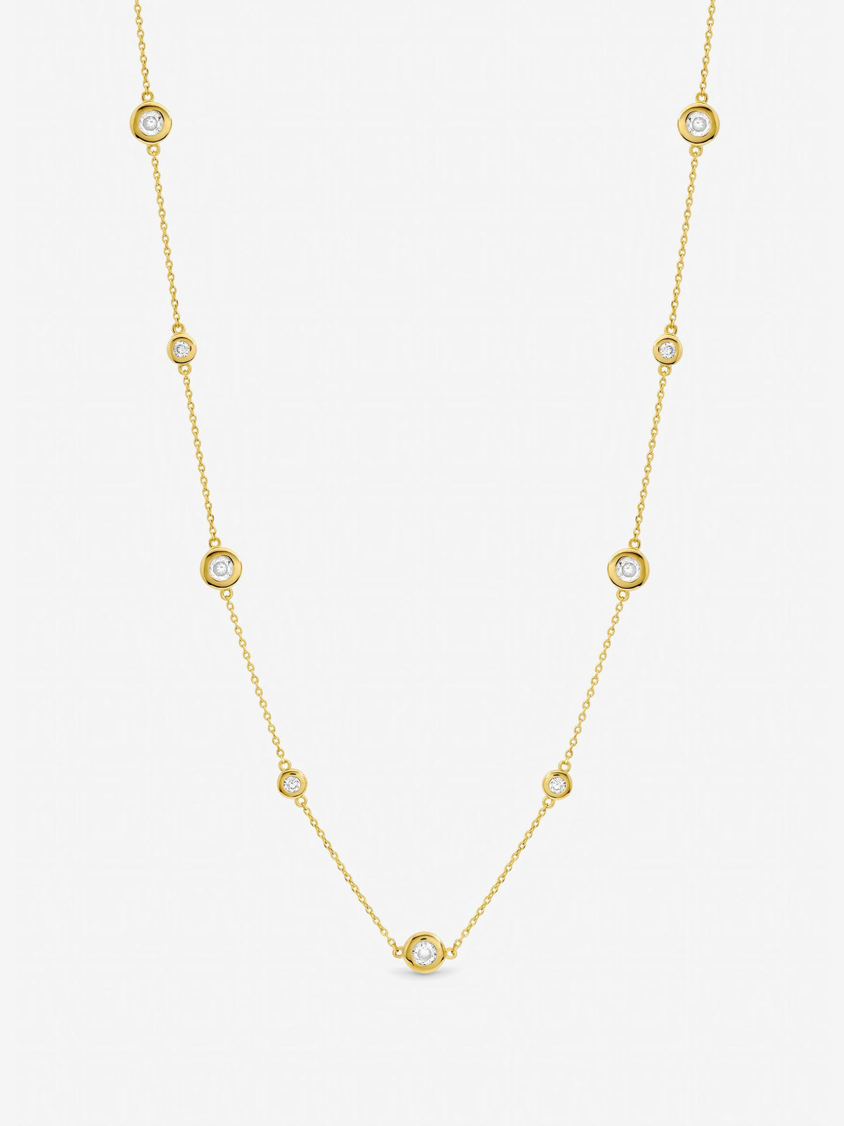 Jon Richard gold tone cubic zirconia bezel necklace, UK version