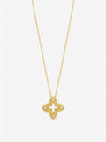 Jon Richard gold tone textured crystal clover pendant, UK version