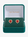 Jon Richard red heart earrings 10mm, imported from the UK
