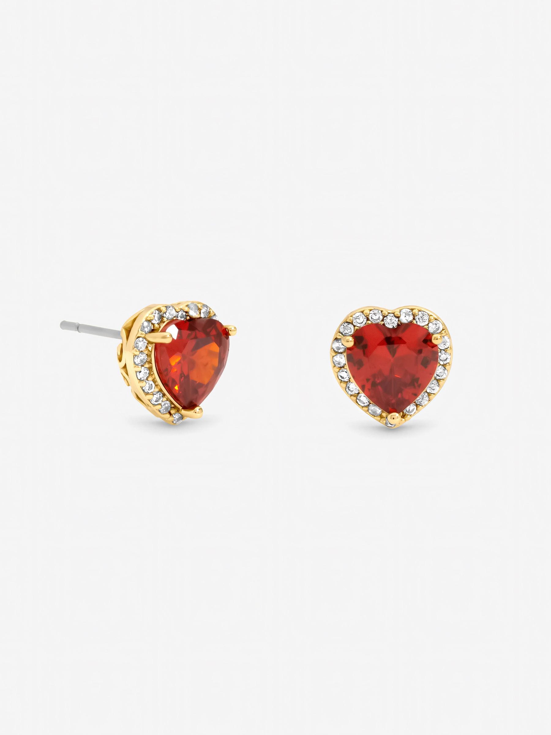 Jon Richard red heart earrings 10mm, imported from the UK
