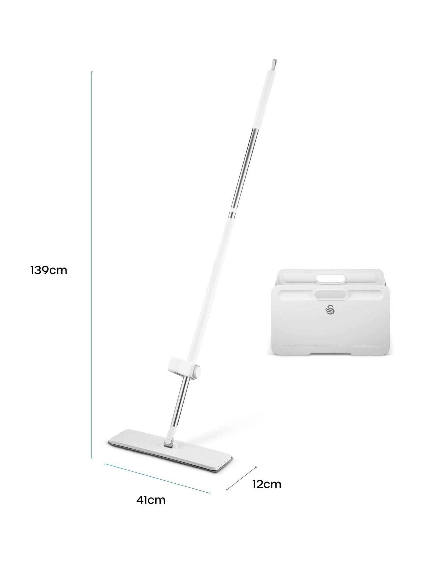 Swan white self-wringing mop and folding bucket set, imported from the UK
