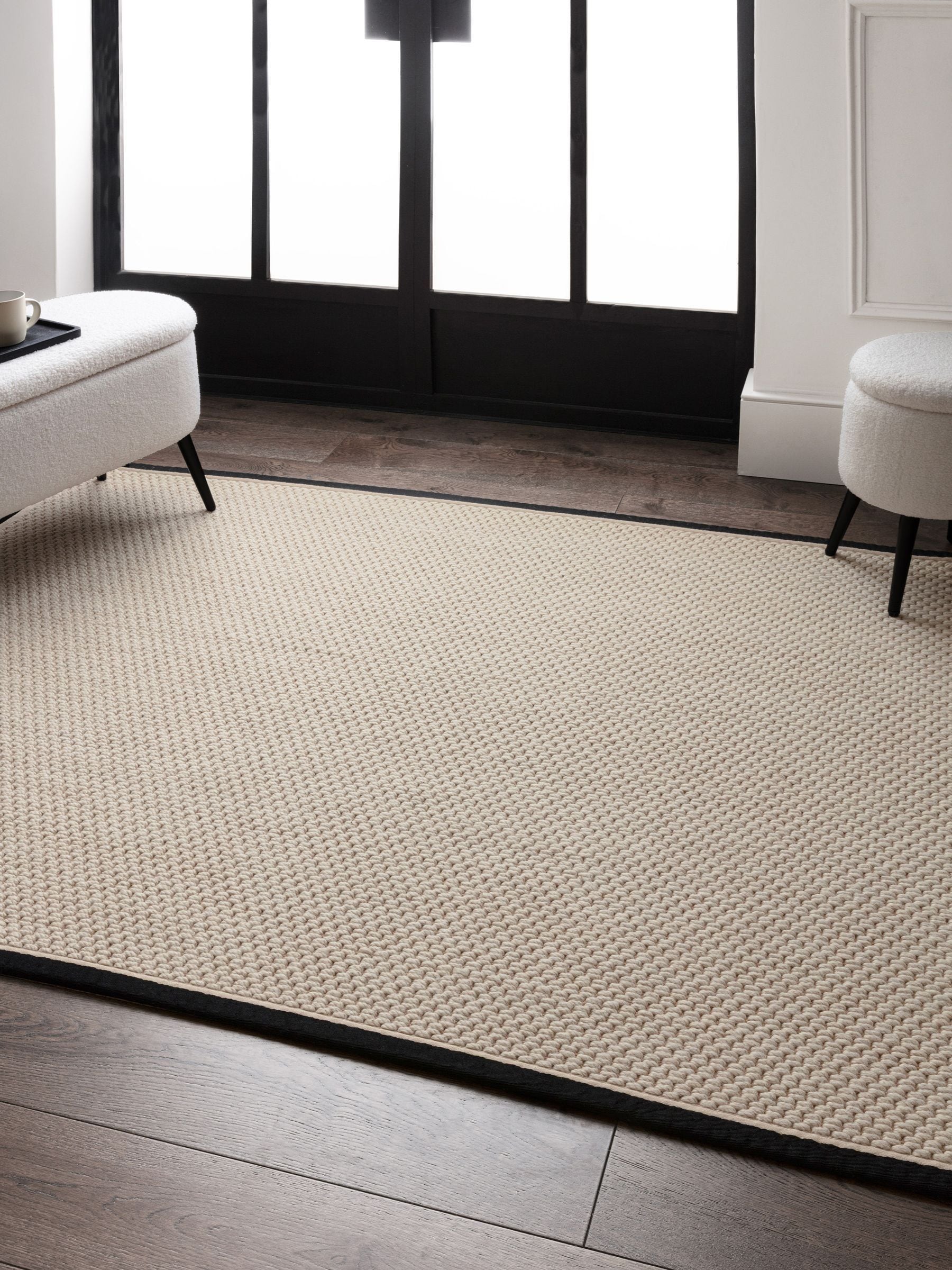 Asiatic Rugs Korra charcoal cream double loop rug (British brand)
