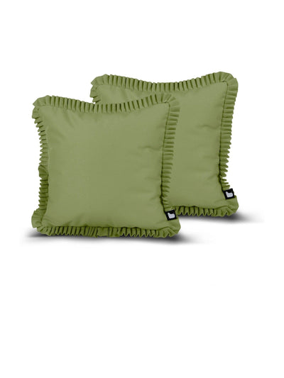 Next Extreme Lounging Outdoor Frill B-Cushions 2 Pack Pistache Green 43x43cm- Buy online at McGrocer