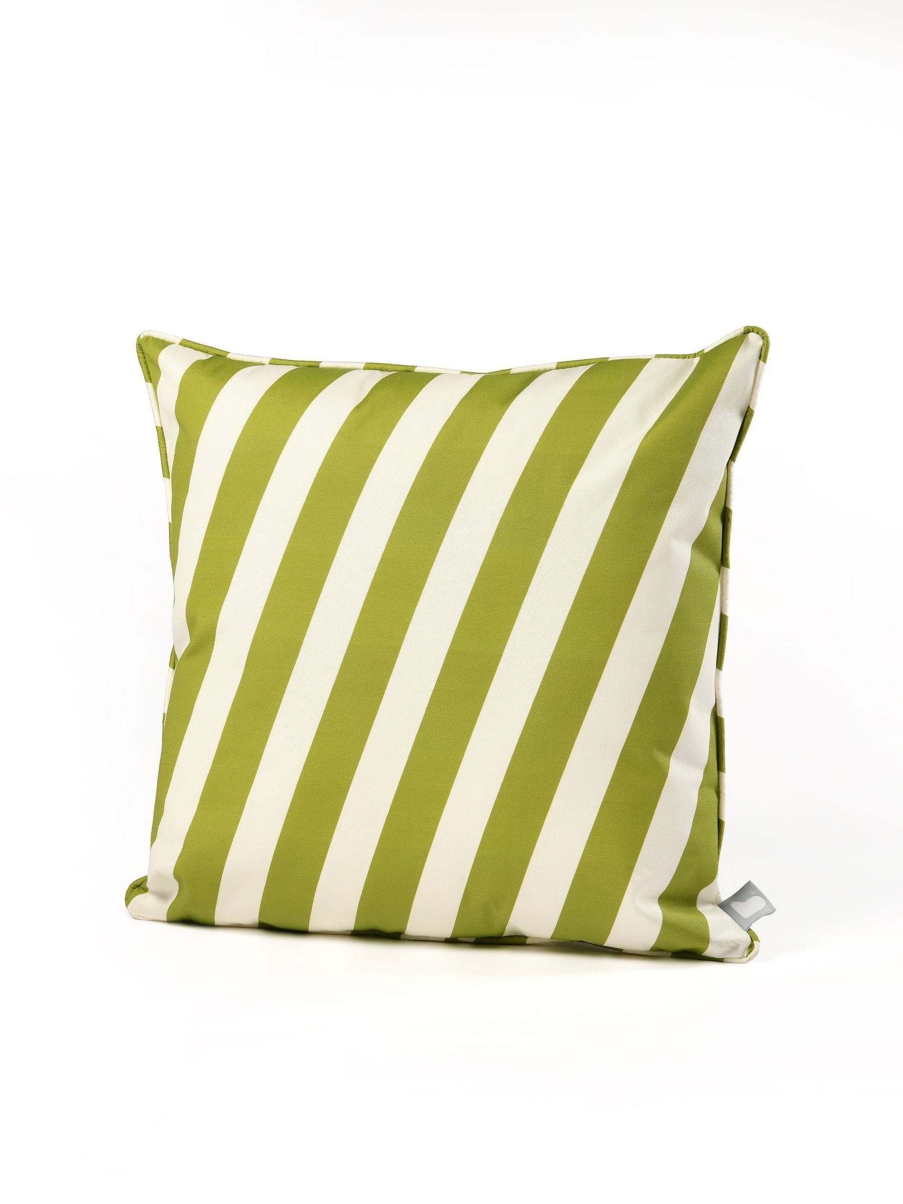 Extreme Lounging olive green oblique stripe outdoor cushions 50x50cm 2 pack, imported from the UK