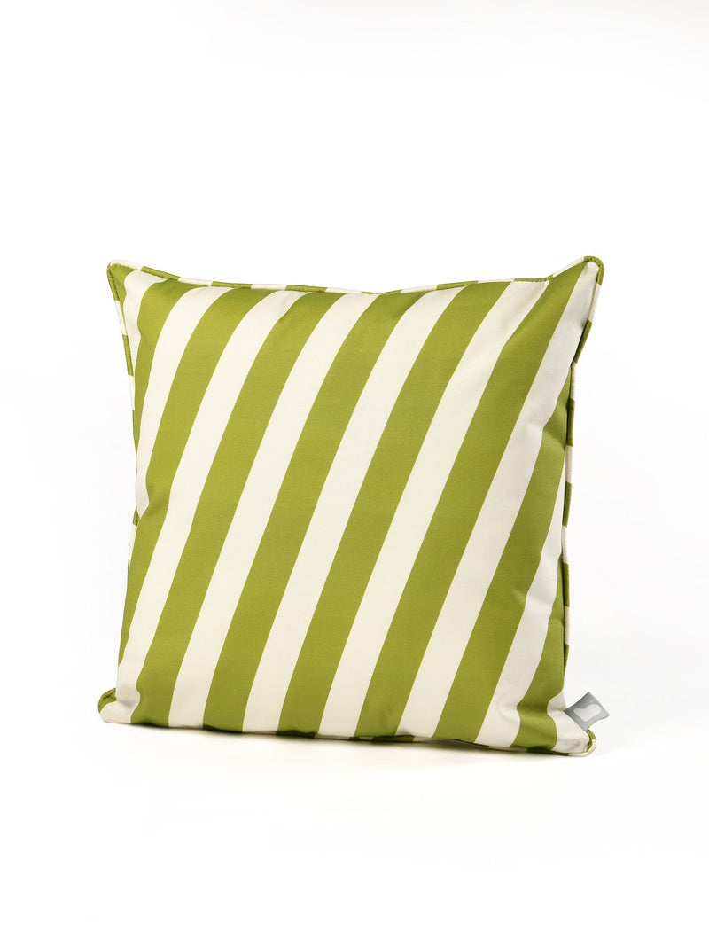 Extreme Lounging olive green oblique stripe outdoor cushions 50x50cm 2 pack, imported from the UK