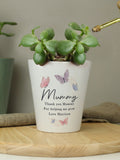 PMC personalised butterfly ceramic plant pot, imported from the UK