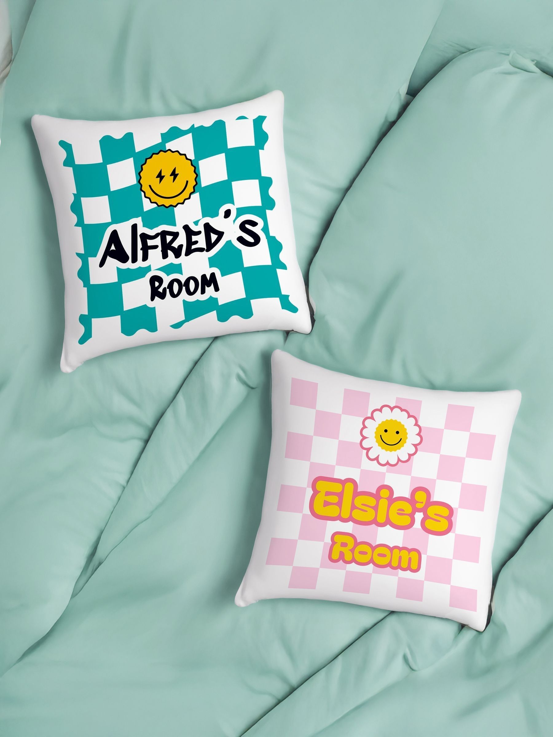 PMC personalised checked cushion 40x40cm - British product