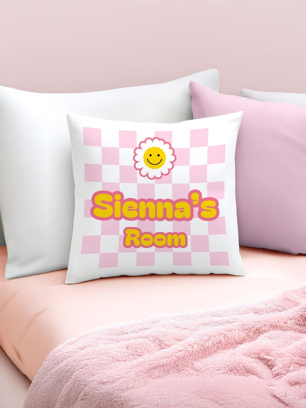 PMC personalised checked cushion 40x40cm - British product