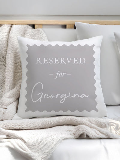 Next PMC Personalised Grey Reserved For Cushion 40x40cm- Buy online at McGrocer