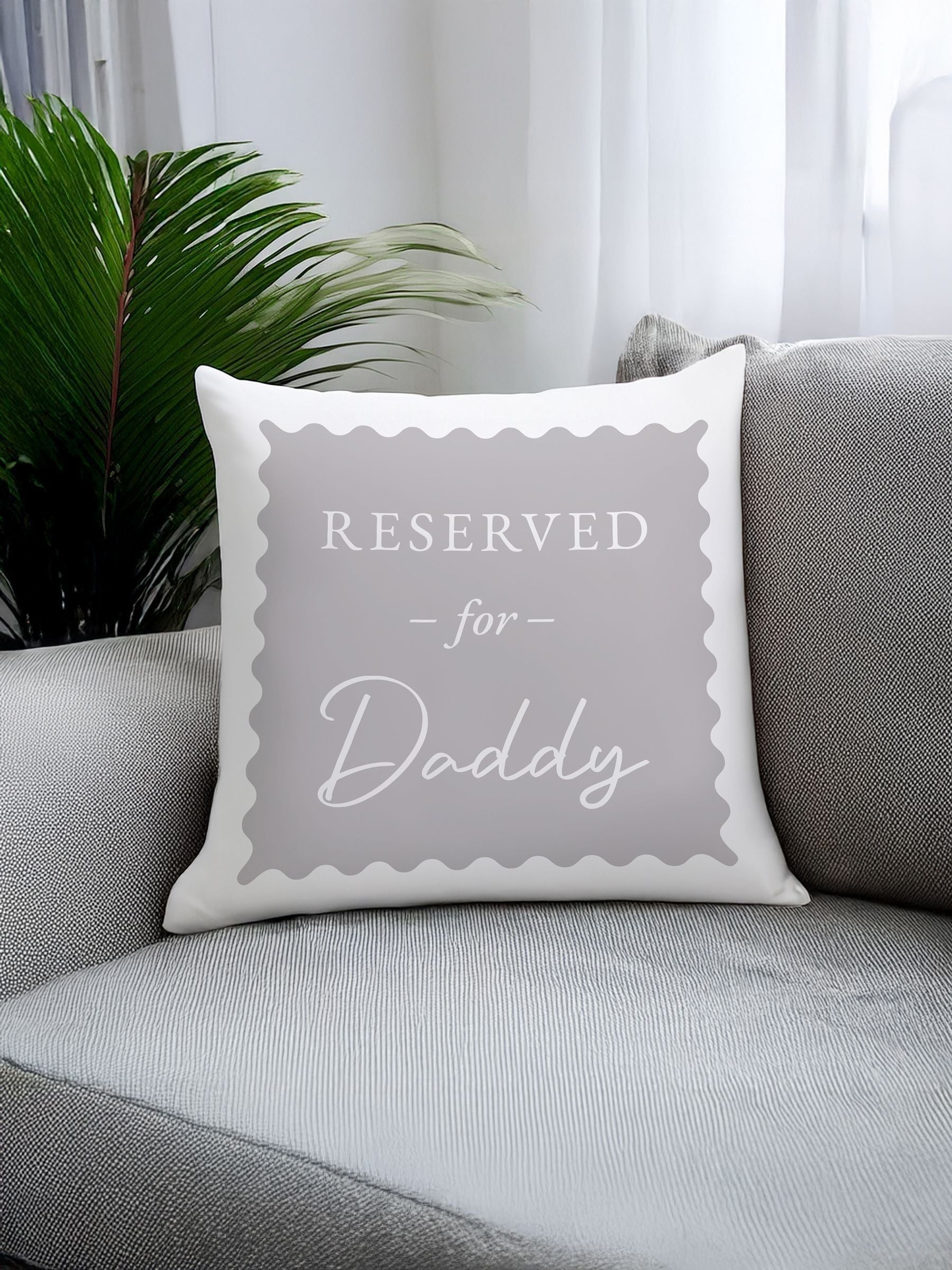 PMC grey personalised reserved cushion 40x40cm (British brand)