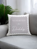 PMC grey personalised reserved cushion 40x40cm (British brand)
