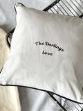 Solesmith personalised embroidered couple name cushion, UK version