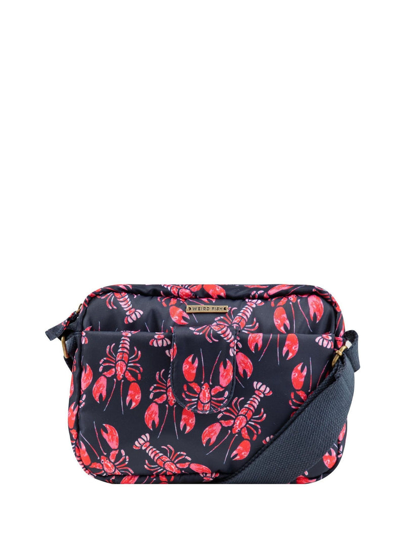 Weird Fish blue Corrie printed cross-body bag, imported from the UK