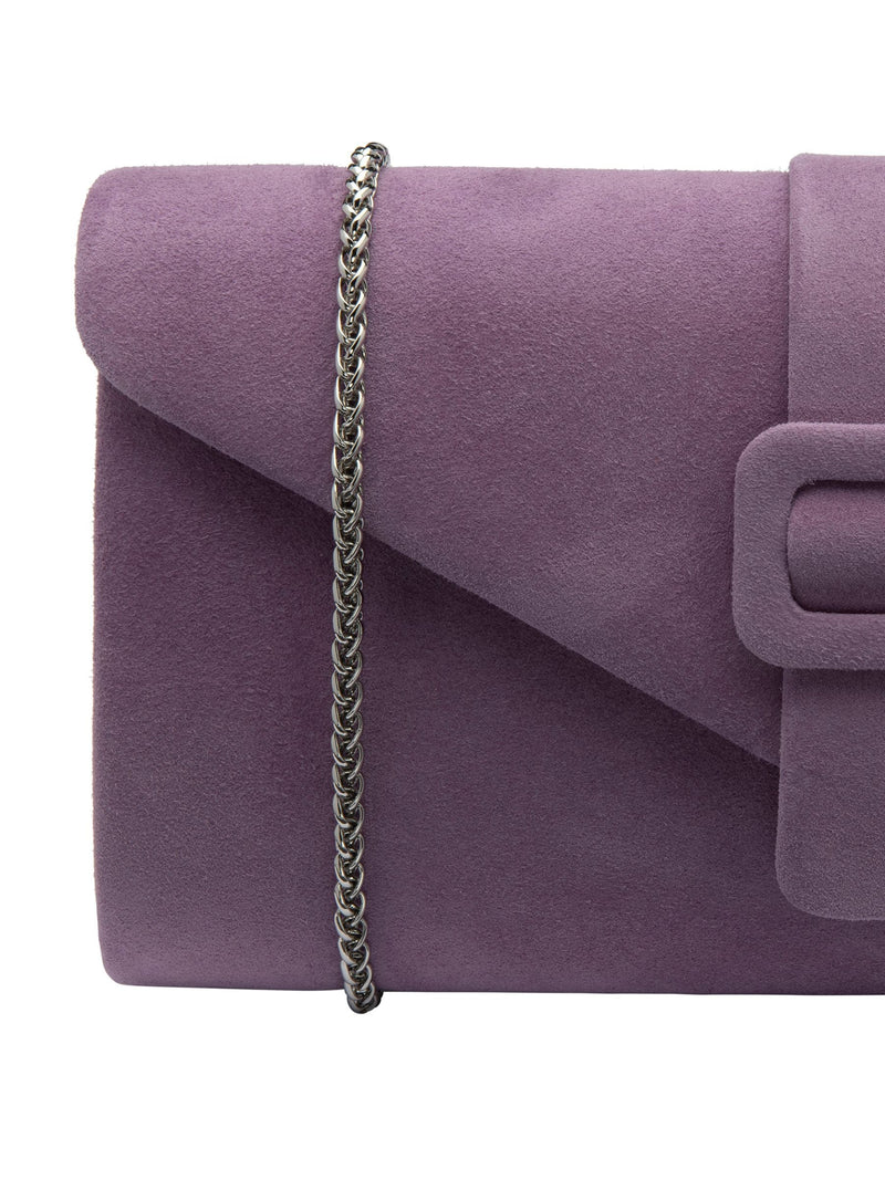 Lotus purple clutch bag with chain, imported from the UK