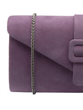 Lotus purple clutch bag with chain, imported from the UK