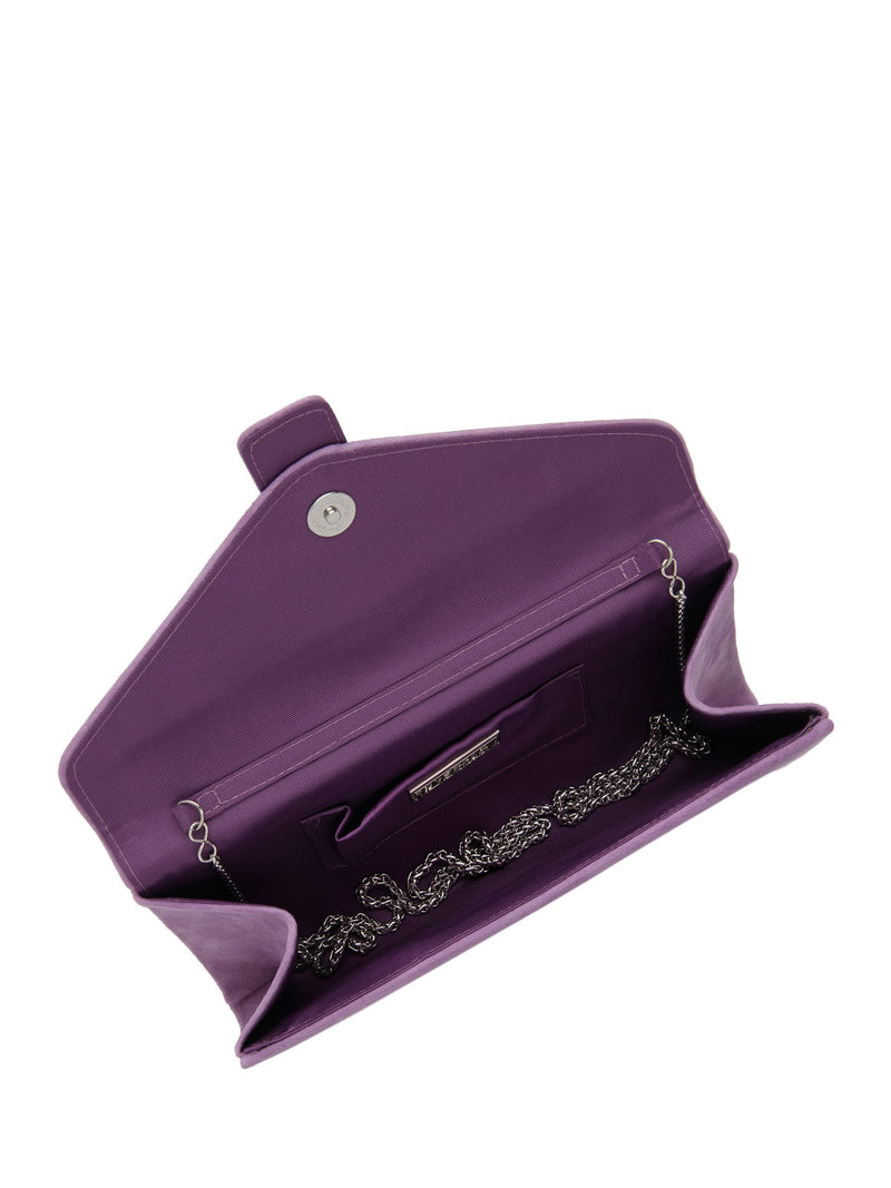 Lotus purple clutch bag with chain, imported from the UK