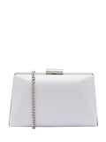 Lotus Silver Clutch Bag with Chain