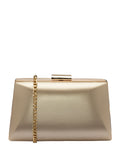 Lotus Silver Clutch Bag with Chain
