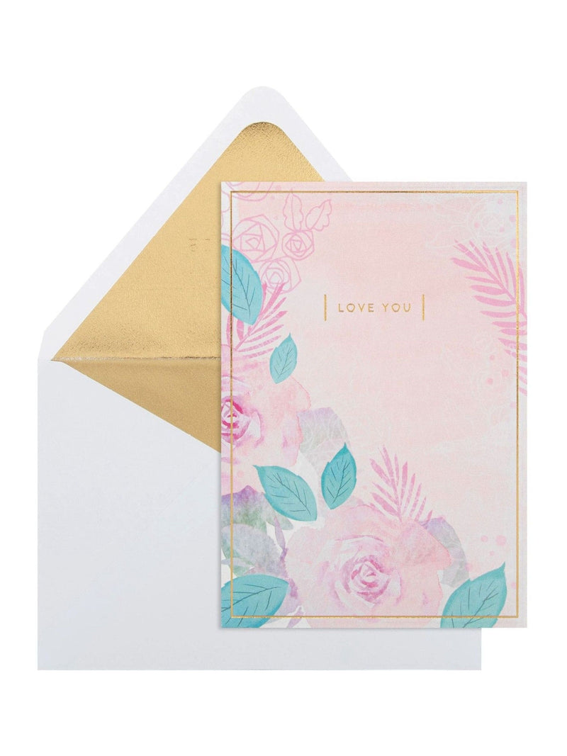 Hallmark 3D pop-up flower card with gold foil, UK version
