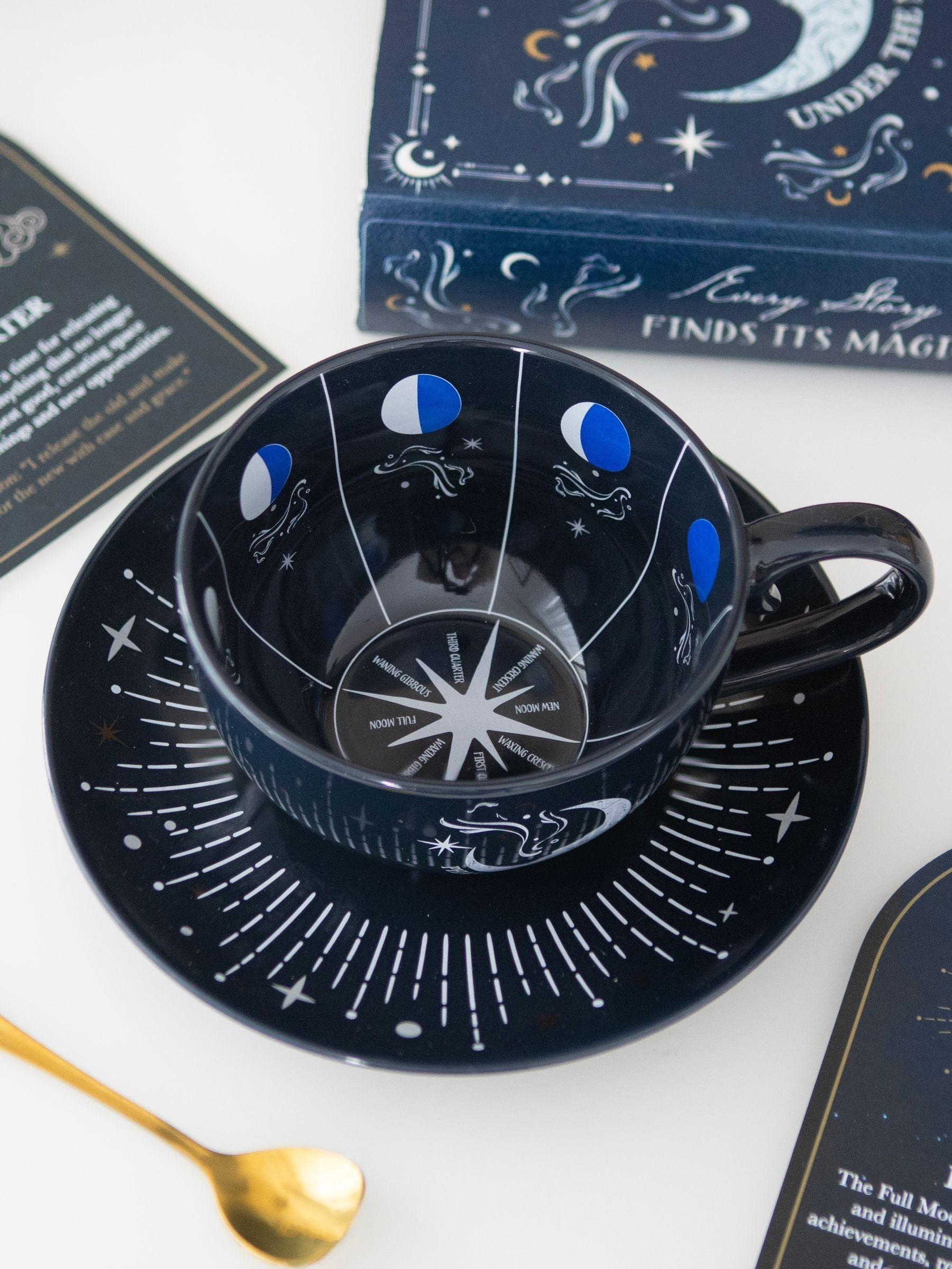 Something Different blue moon phase teacup and saucer set - British product