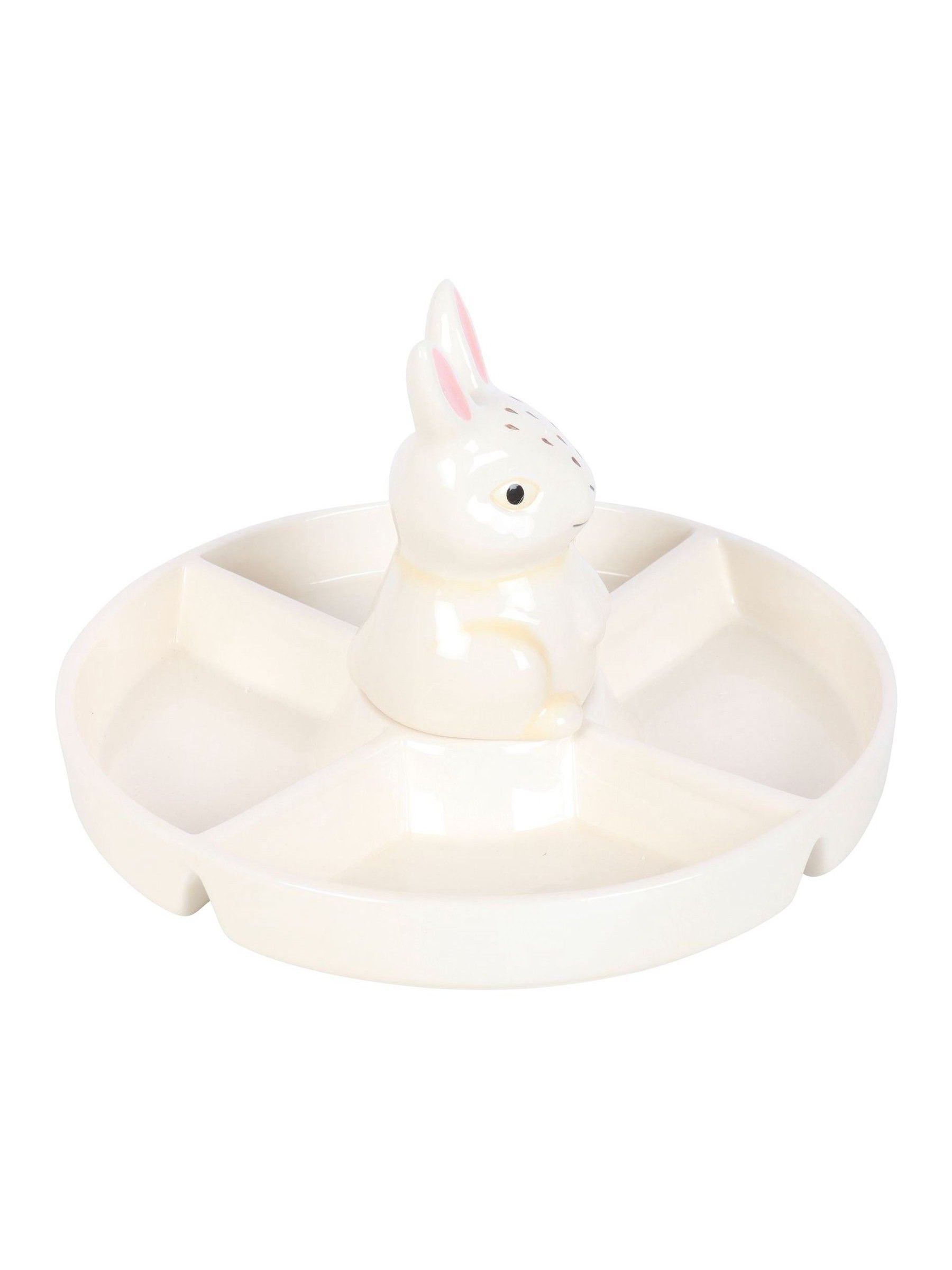 Something Different white bunny chip and dip dish 19cm (British brand)