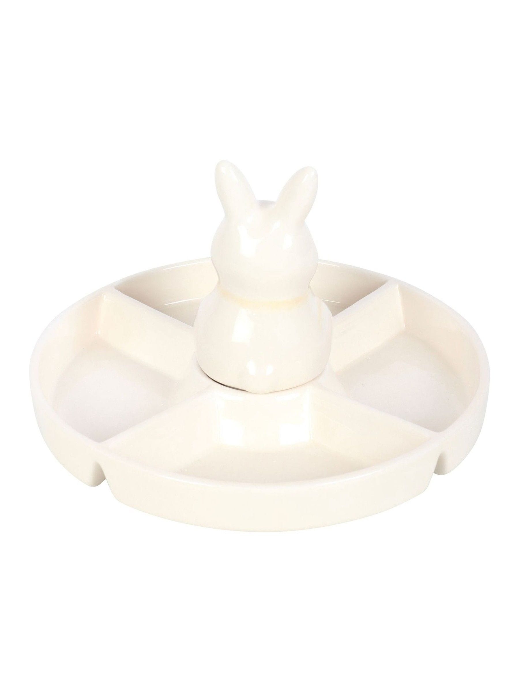 Something Different white bunny chip and dip dish 19cm (British brand)