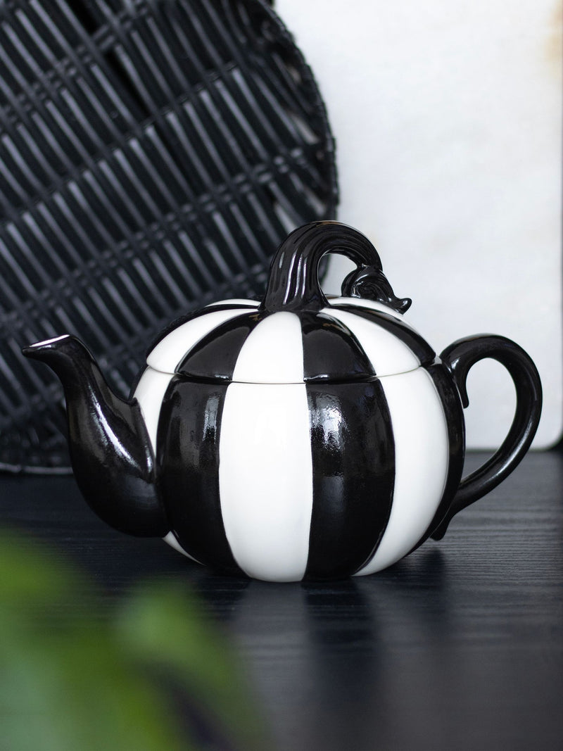 Something Different black striped pumpkin teapot 500ml (British brand)