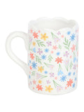 Something Different white spring floral scalloped mug 350ml, UK version