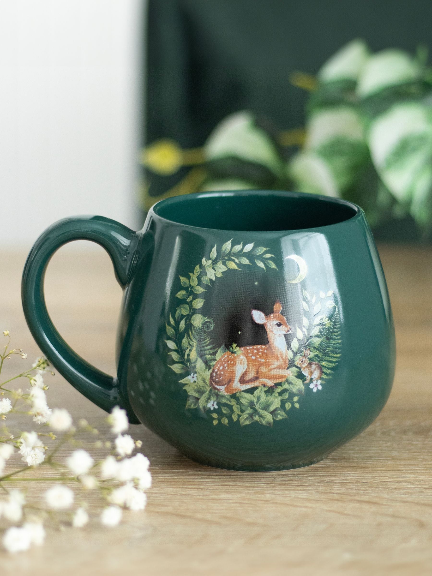 Something Different green fawn rounded mug, imported from the UK
