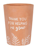 Something Different orange terracotta plant pot with thank you message 16.5cm, UK version