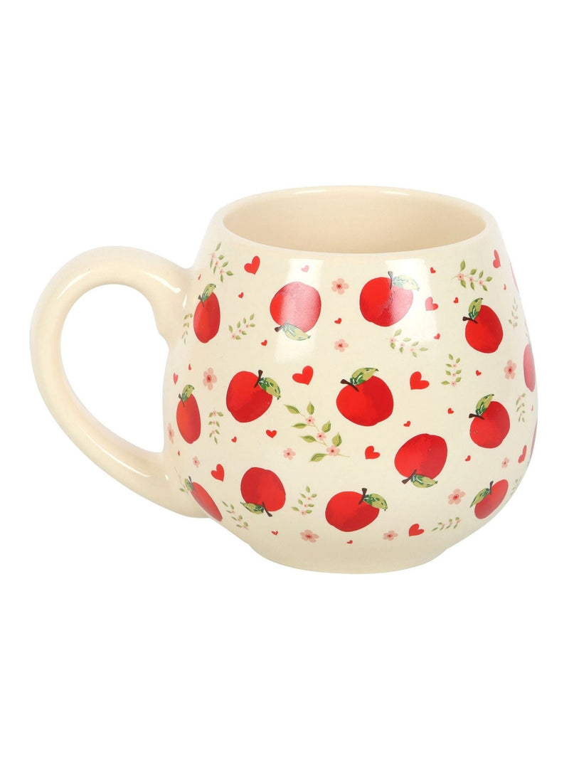 Something Different white apple print rounded mug 550ml, UK version