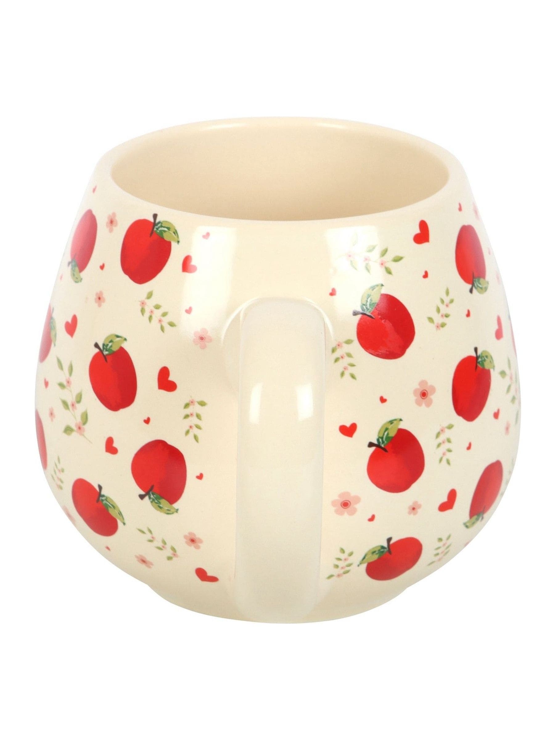Something Different white apple print rounded mug 550ml, UK version