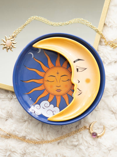Next Something Different Blue Sun & Moon Celestial Stacking Ceramic Trinket Dish- Buy online at McGrocer