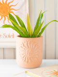Something Different Orange Terracotta Sun Plant Pot, UK version