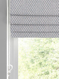 Indigo Pablo geometric jacquard roman blind in purple (British brand)