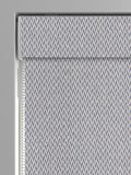 Indigo Pablo geometric jacquard roman blind in purple (British brand)