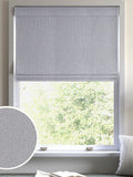 Indigo Pablo geometric jacquard roman blind in purple (British brand)