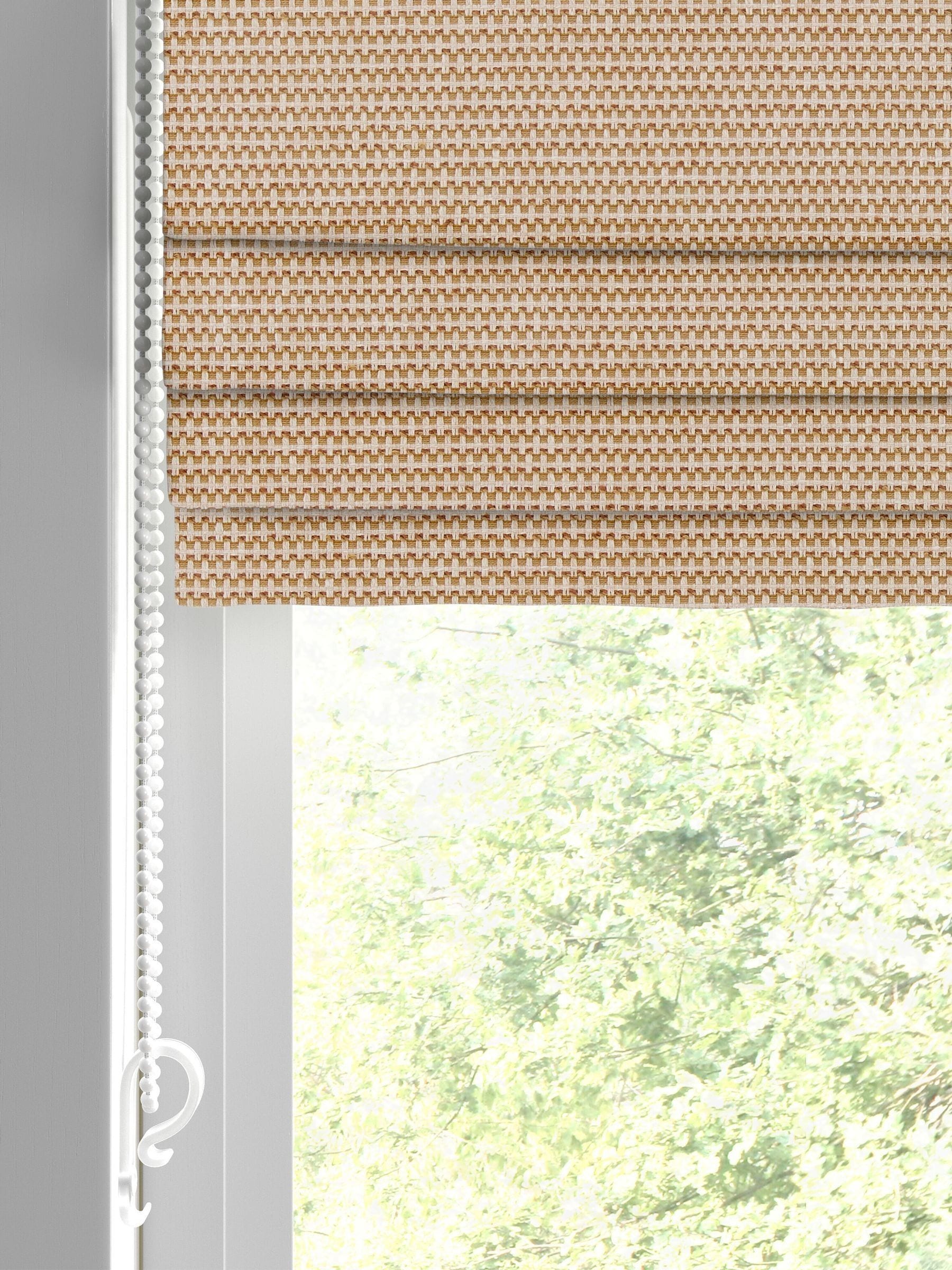 Orange jacquard roman blind made to measure, imported from the UK