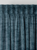 Navy blue plush chenille curtains made to measure - British product