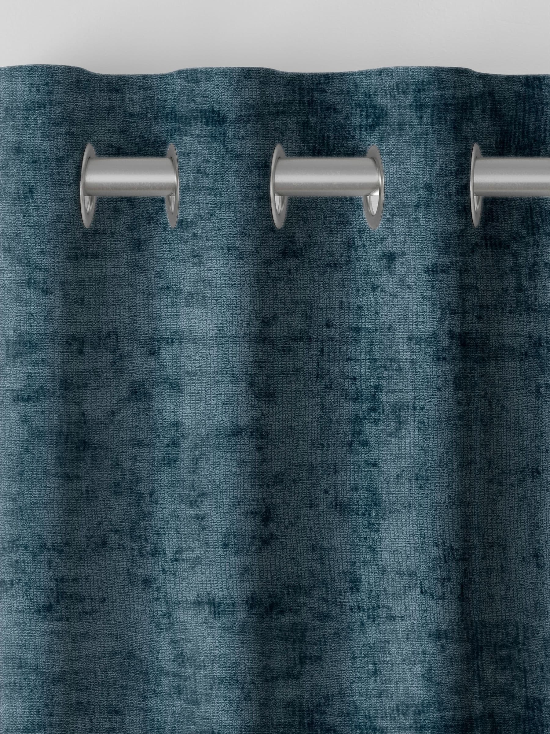 Navy blue plush chenille curtains made to measure - British product