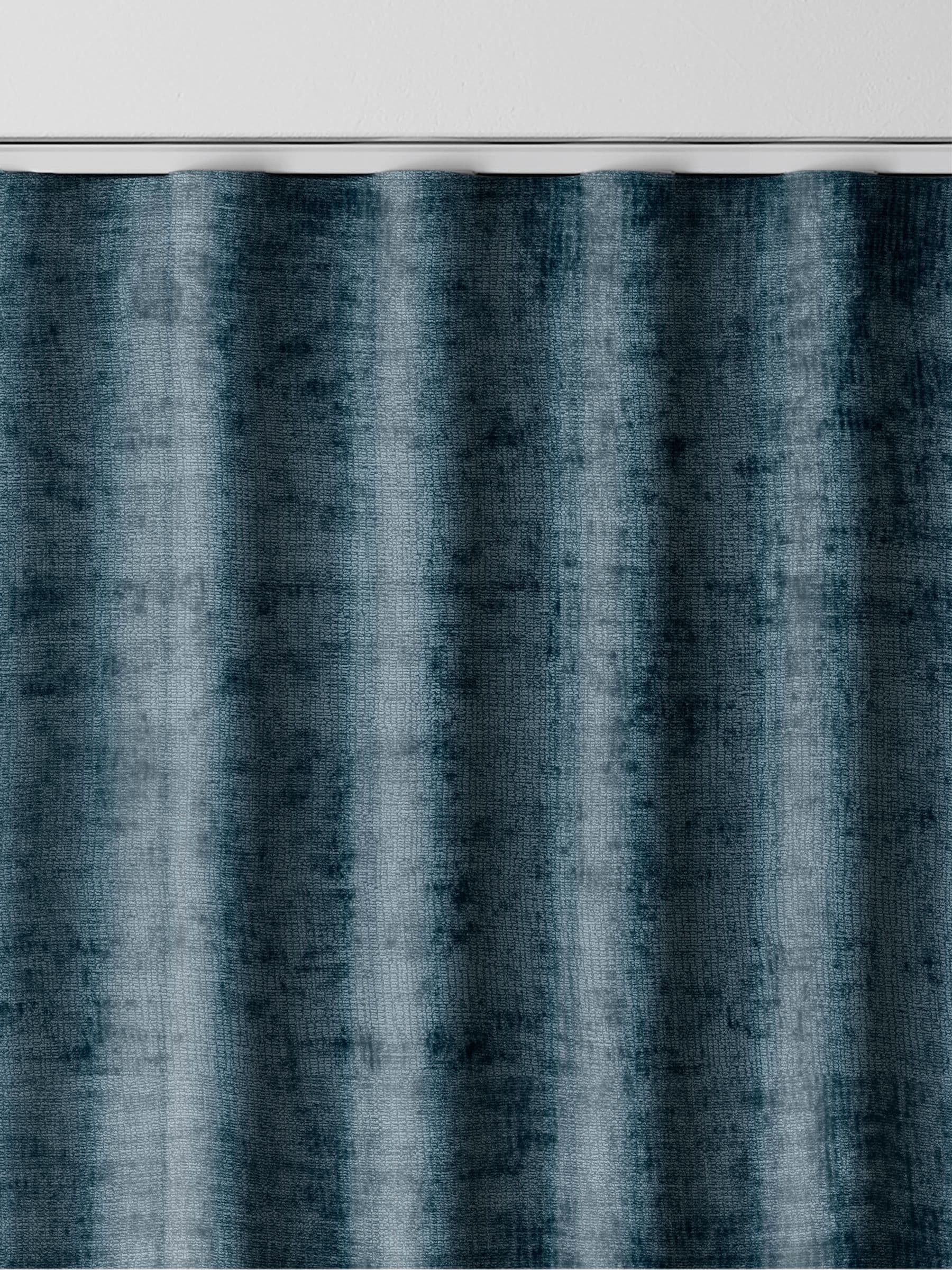 Navy blue plush chenille curtains made to measure - British product