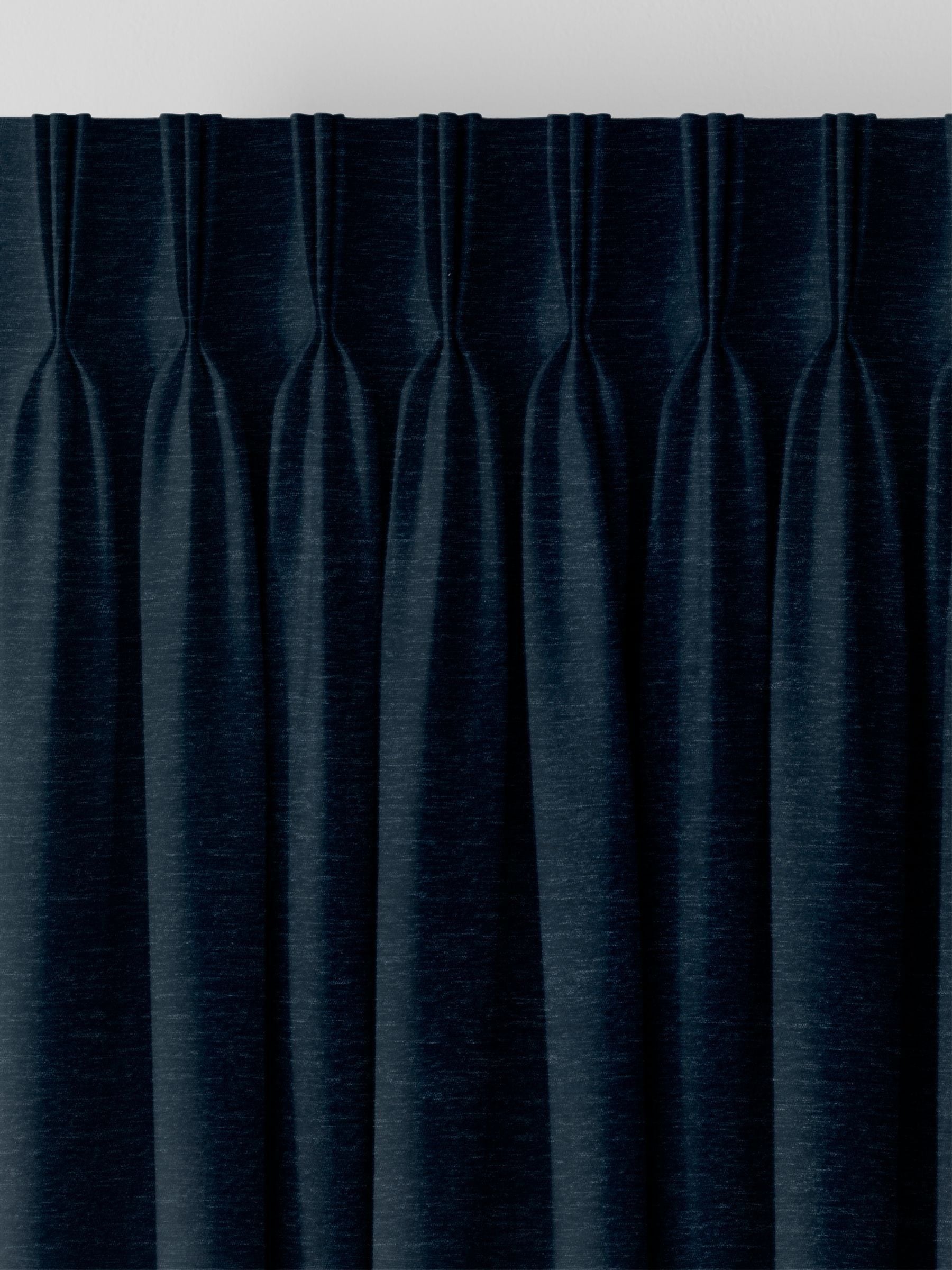 Navy blue chenille curtains made to measure - British product
