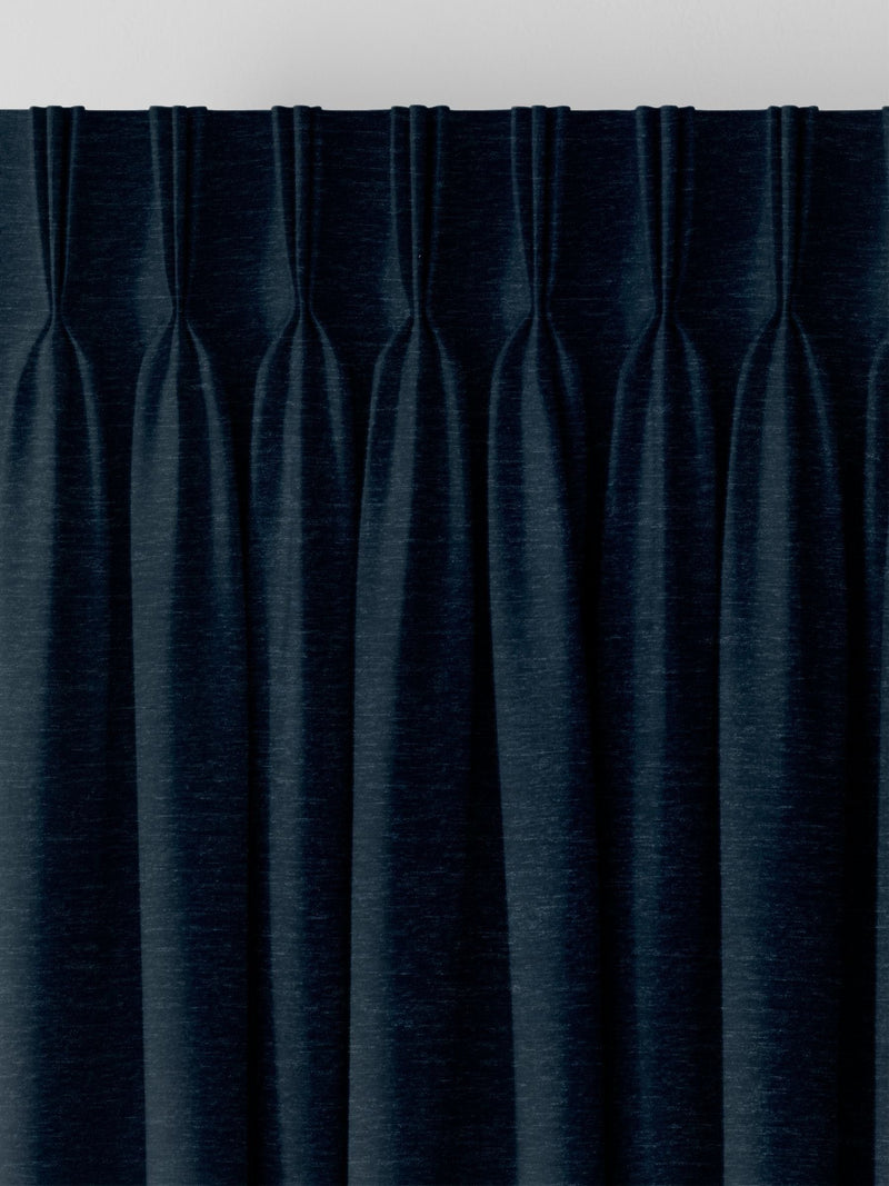 Navy blue chenille curtains made to measure - British product