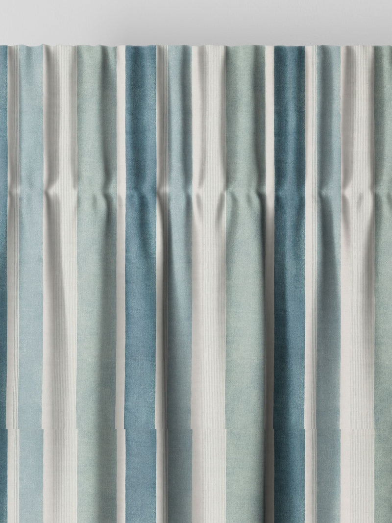 Azure Mordred made to measure blue stripe curtains, UK version