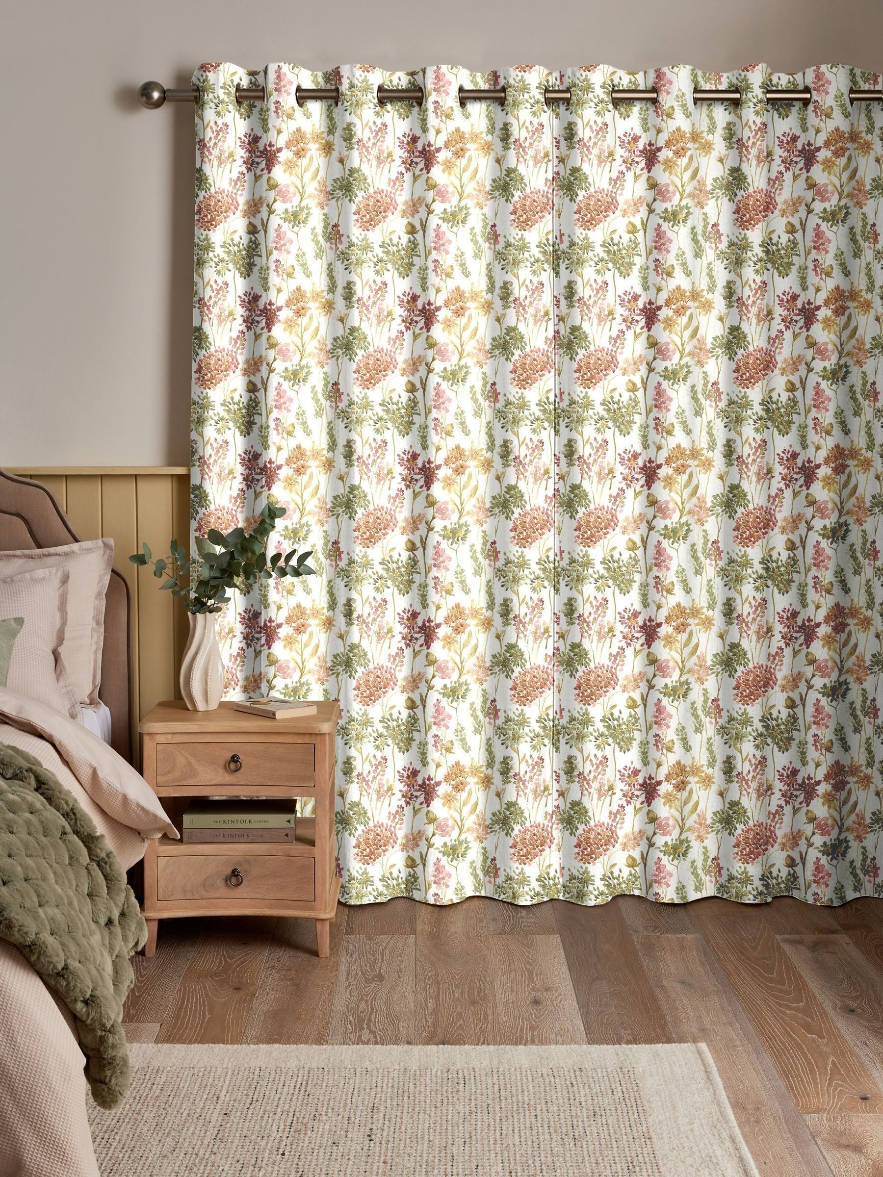 Sienna Odilon red floral made to measure curtains, imported from the UK
