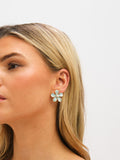 Jon Richard Cream Gold Tone Enamel Flower Clip Earrings