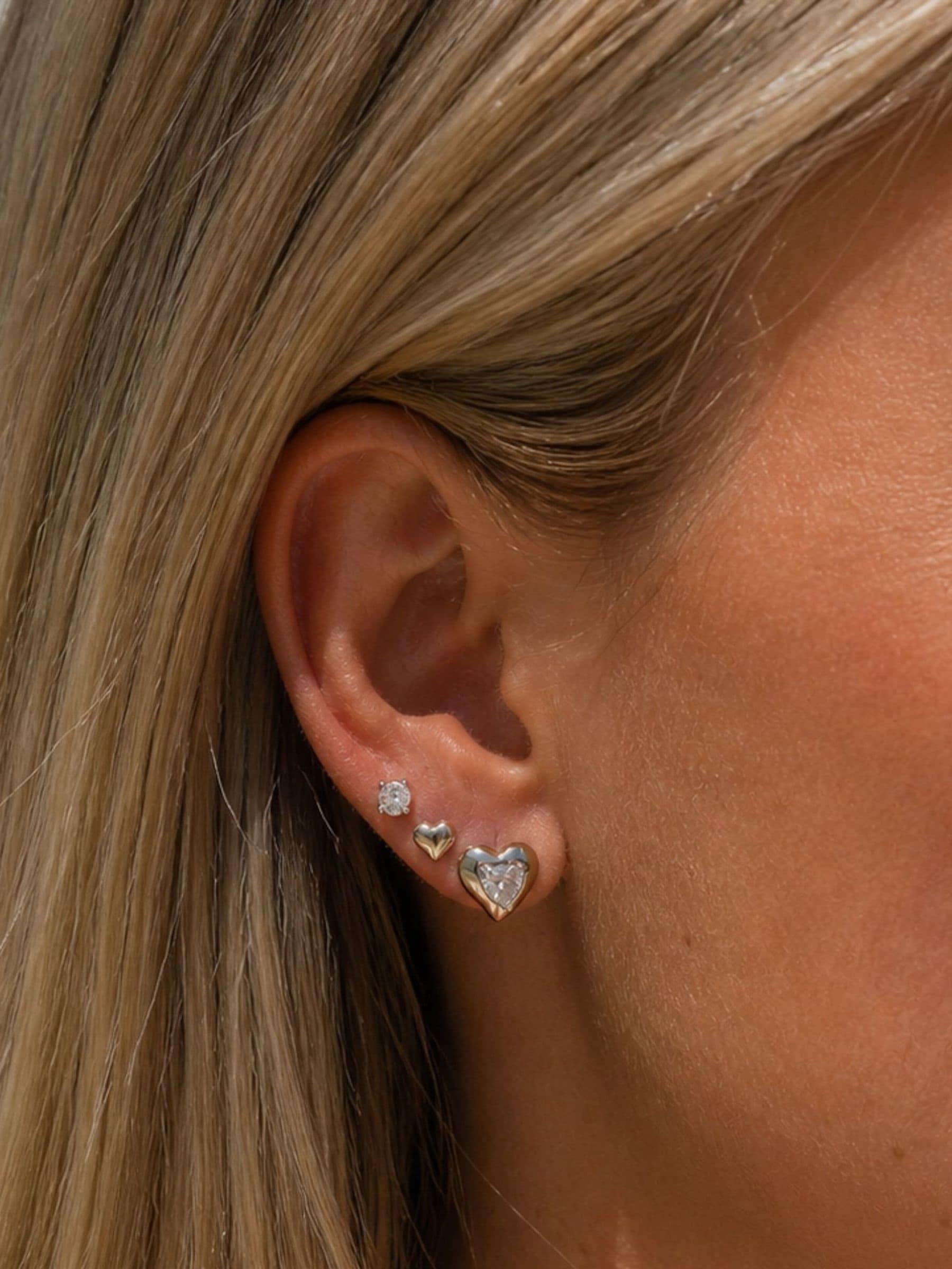 Jon Richard cubic zirconia heart earrings multipack (British brand)