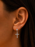 Jon Richard Silver Tone Cubic Zirconia Cross Earrings