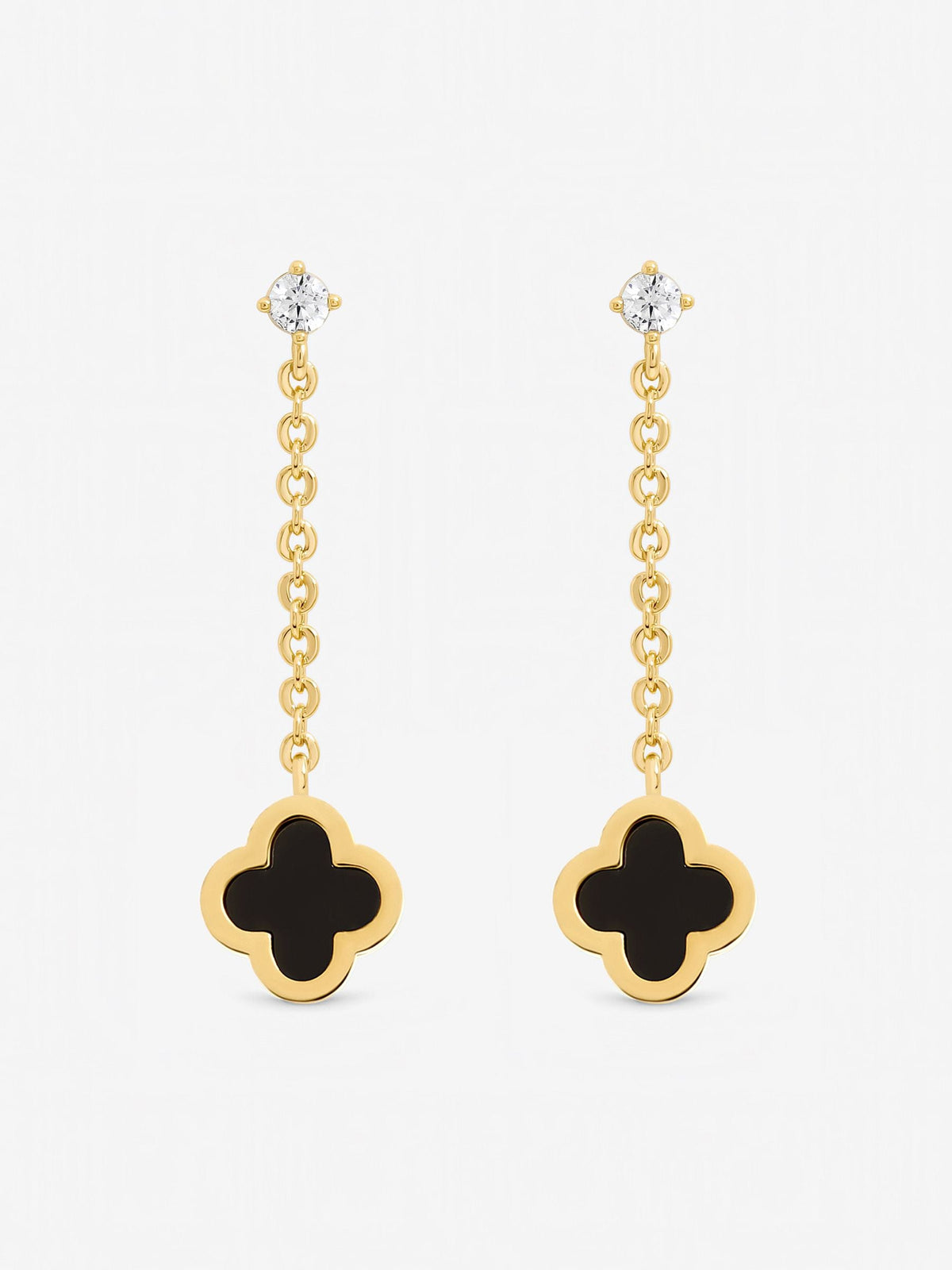 Jon Richard Cream Mother of Pearl Clover Chain Drop Earrings
